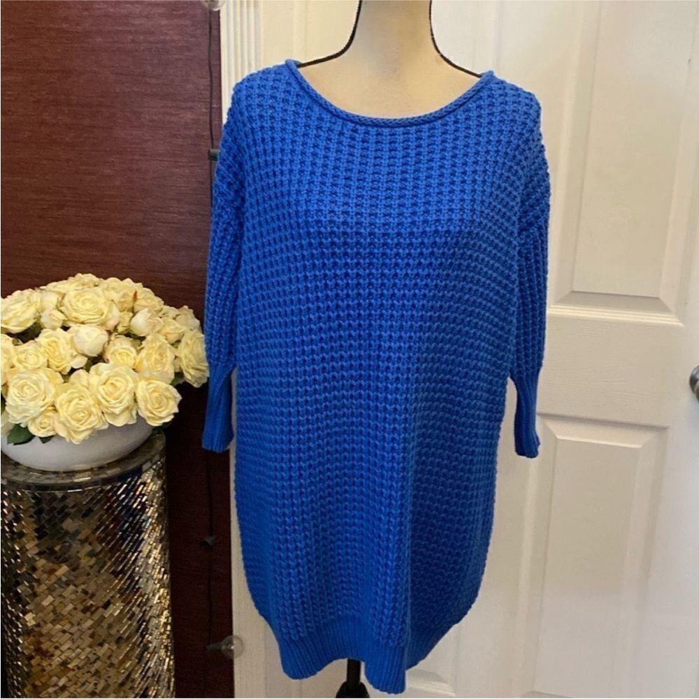 Acne Studios Vibrant Blue Knit oversized mini dress/ sweater, S